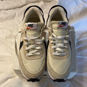 Nike Cream and Beige Runner with Black Swoosh